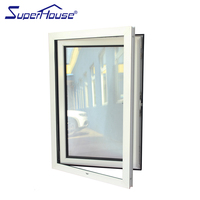 Elegante Ventana Abatible y Giratoria de Aluminio Blanco Moderno, Aspecto Sencillo y Lujoso con Manija Resistente