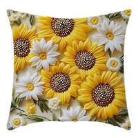 Housse de coussin décorative moderne Sunflower Square pour hôtel et maison, idéale pour le printemps et l'été, pour canapé de salon et tête de lit