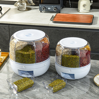 Boîte de Rangement à Céréales Rotative de Qualité Alimentaire, Seau à Grains Scellé pour Usage Domestique, Protection Contre les Insectes et l'Humidité