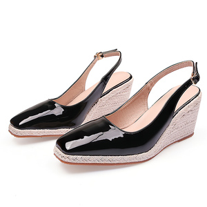 <span class=keywords><strong>Espadrilles</strong></span> décontractées pour femmes, chaussures à plateforme, escarpins à talons hauts, Singback bureau dames robe mode fête femmes sandales à talons compensés - Product Image 3