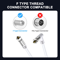 Connecteur de câble coaxial RG6 pour antenne TV HDTV, adaptateur BNC type F, double blindage, numérique, faible perte, haute vitesse, 1080P, cordon A/V en PVC