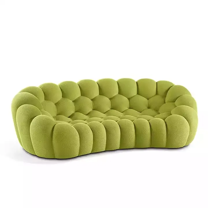 Unique Design Fabric Bottom Down Sofa Green Couch Sectional Bubble Sofa