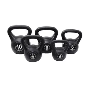 Biểu tượng tùy chỉnh kettlebell phòng tập thể Dục Đào Tạo nhựa Ấm đun nước chuông trọng lượng 2kg-24kg pounds xi măng cát đầy kettlebell