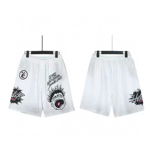 Pantalones Cortos de Hombre de Algodón Lavado Transpirables y Ecológicos con Cordón, Estampado de Llamas, Marca de Moda, Novedad Verano 2025 - Product Image 3