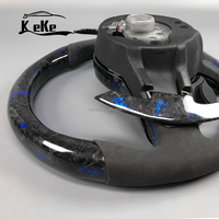 Volant personnalisé en fibre de carbone forgée bleue avec écran LED et palettes de changement de vitesse pour Volkswagen GTI MK7 Golf R