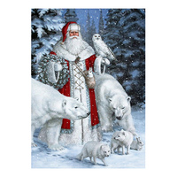 Peinture Diamantée Ever Moment Père Noël Noël, Décoration Murale Complète à Broderie Carrée, Point de Croix, Broderie Diamantée, Mosaïque S2F2400