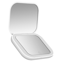 Dropshipping Agent 2025 Portable Petite Mini Vanity Table Pliante Led Lumières Main Poche Maquillage Miroir pour Femmes Cadeau