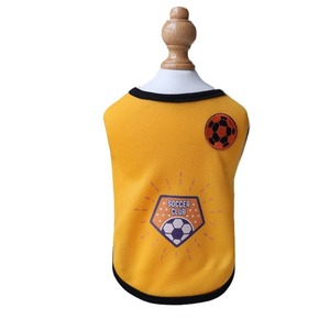 Gilet de club de football pour animaux de compagnie, pour chiens et chats, jaune, marron, bleu, gris, imprimé en polyester, à porter en été, printemps, automne - Product Image 5