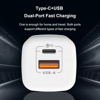 Pengisi Daya Cepat GaN 33W Portabel PD3.0 USB Type-C Adaptor Dinding OVP OTP Kompatibel dengan iPhone 16 16 Pro Adaptor Daya Ponsel