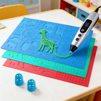 Pièces d'imprimante 3D personnalisées, planche à dessin en silicone, ensemble de jouets de dessin amusants, tapis d'impression 3D en silicone avec 2 protège-doigts