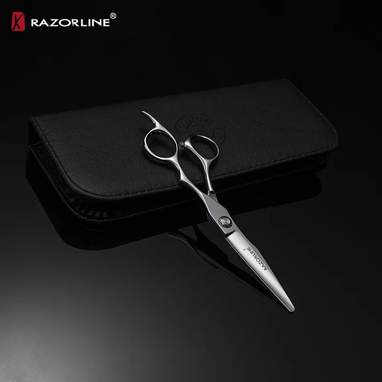 Tesoura de corte de cabelo Razorline AK05B Japão Tesoura de aço de melhor qualidade Tesoura de barbeiro extravagante