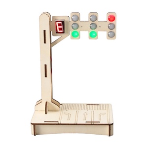 OKYN-G6501 <b>DIY</b> Wooden Traffic Light Model STEM Educational Science <b>Kit</b> for Kids - Product Image 2