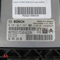 Unidad de Control del Motor (ECU) Usada 0281017337 para Citroën C3 Mk2 2009-2016 (80036)