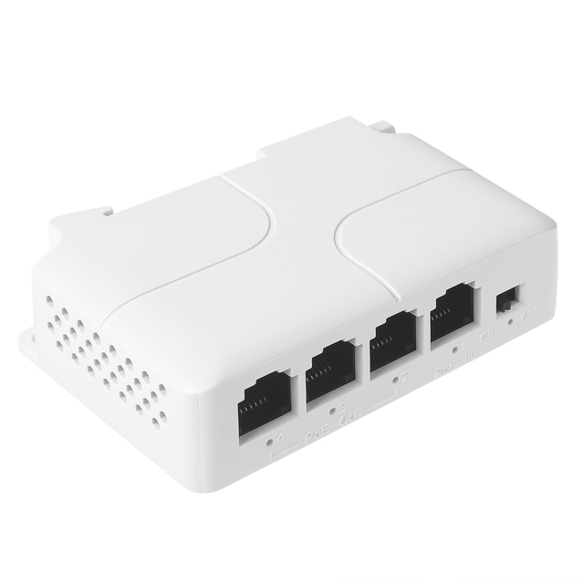 REVODATA 3 Port PoE Extender, 10/100 Mbps 100/250 Meter, IEEE802.3af/at 3 PoE Output Plug and Play (POE5005-V2)