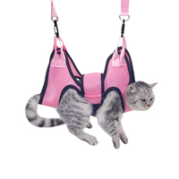 Kit de hamac professionnel en maille respirante pour toilettage d'animaux, pour la coupe des ongles, le bain et le nettoyage des chats et chiens, avec sangle de maintien et aide