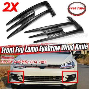 Pour VW Golf 7 MK7 2014 2015 2016 2017 Grilles de phares antibrouillard avant, garniture de recouvrement des feux antibrouillard, noir brillant - Product Image 1