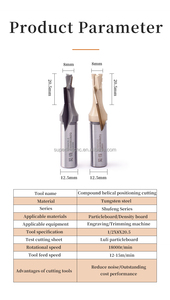 Shufeng TCT Cnc <span class=keywords><strong>Router</strong></span> Bits Helicoidal Brocas Máquinas Herramientas Fresadora Broca para Máquina de Corte de Madera - Product Image 3