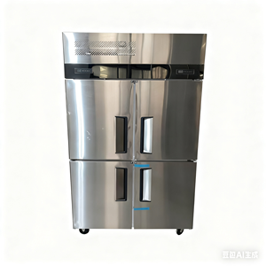 Réfrigérateur vertical industriel en acier inoxydable à 2 portes, certifié Energy Star, sans givre, anti-buée, température numérique - Product Image 1