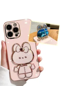 IPhone 14 Case Creative Cute Rabbit Vanity Mirror Holder Apple 14Promax Case 13 China-Chichello kitty phone case