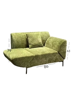 Poltrona Singola in Tessuto Casual, Moderna con Bracciolo Girevole, Imbottita Stile Anticato, a <span class=keywords><strong>L</strong></span>, Ecologica, Modulare per Scuola e Officina - Product Image 4