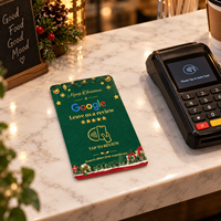 Carte d'affichage NFC pour les fêtes de Noël avec support auto-adhésif sécurisé pour les applications sur les fenêtres et comptoirs de café