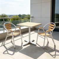 Ensemble de table et chaises de restaurant minimalistes en aluminium empilables, table de salle à manger pliable d'extérieur, ensemble de chaises de jardin