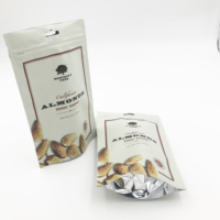 Op maat bedrukte gelamineerde staande ziplock zak, hersluitbare voedselveilige verpakking voor amandelen, noten en gedroogd fruit