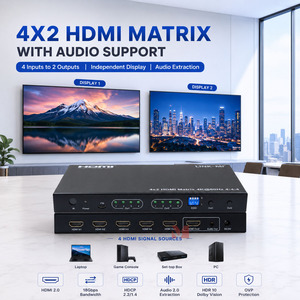 <span class=keywords><strong>Extracteur</strong></span> <span class=keywords><strong>audio</strong></span> LINK-MI 4x2 pour commutateur matriciel, compatible 4K60Hz 4:4:4 pour HDR 2.0, EDID HDCP2.2, en métal, puissance 2W - Product Image 1