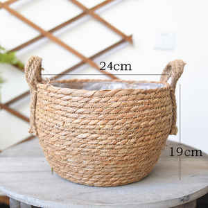 <span class=keywords><strong>Maceta</strong></span> tejida a mano de césped gigante nórdico, cesta de almacenamiento de algas marinas, <span class=keywords><strong>maceta</strong></span> de flores verdes, para interior - Product Image 2