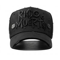 Casquette de baseball vintage sportive de haute qualité à 5 panneaux avec visière incurvée et taille ajustable, Gorras Chip Nfc Rico O Muerto Gorra Bigg boss Hats