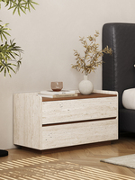 Table de chevet de luxe moderne italienne, silencieuse, en bois massif, avec rangement, 2 tiroirs, taille personnalisable