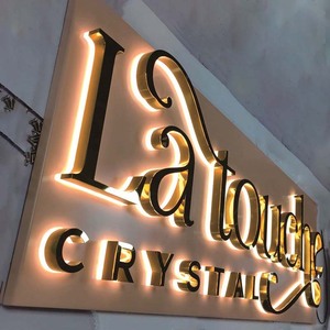 Source Manufacturer Custom Stainless Steel Led <strong>Letters</strong> 3d Luminous Wall logo Led Backlit Sign - Product Image 5