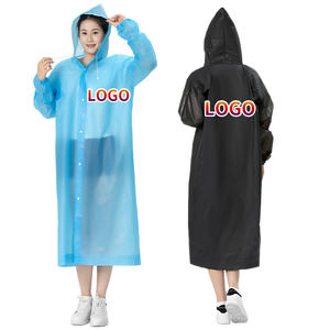Long EVA Material Plastic Durable Portable Simple Waterproof Translucent <strong>Raincoat</strong> for Adults Outdoor Tour Camping Plastic Sleeve - Product Image 1