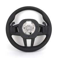 Volant en cuir personnalisé en forme de T à trois branches, couleur de couture personnalisable pour les modèles E46/E90/E92/E36/E87/G20/G30 - Taidake