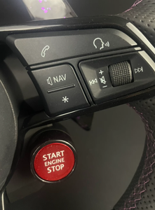 Volante Personalizado de Fibra de Carbono y Cuero con Detalles en Morado para <span class=keywords><strong>Audi</strong></span> Serie A4/A6/A3/Q/S/RS con Botón de Encendido/Apagado - Product Image 3