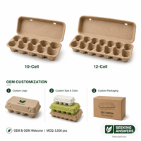 Vente directe d'usine, cartons à œufs biodégradables en pulpe de qualité alimentaire, écologiques, 10 et 12 pièces