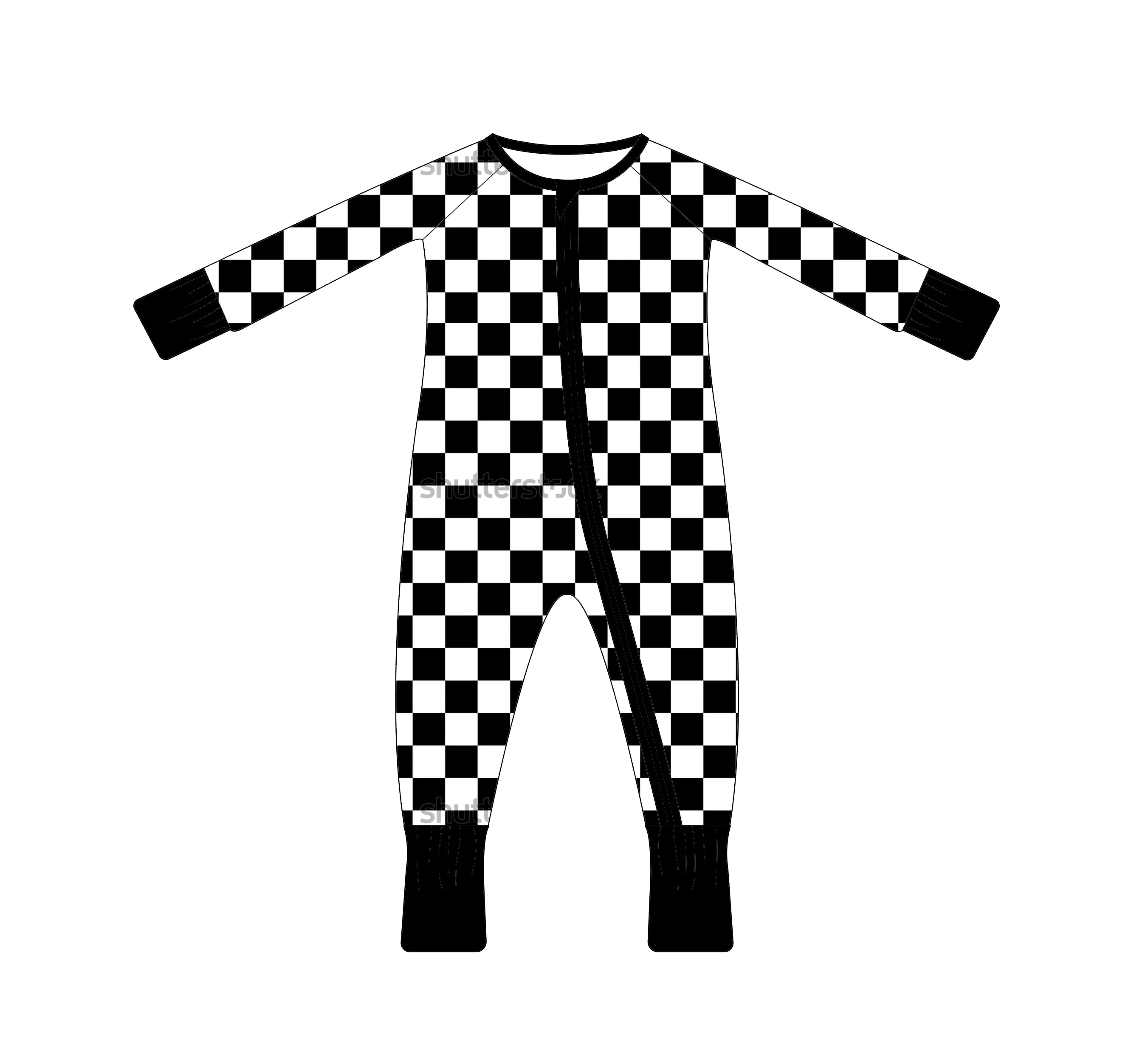 high quality wholesale Checkered organic bamboo cotton baby pajamas baby romper