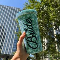 Gobelet isotherme en acier inoxydable 500 ml avec strass, anti-fuite, pour cadeaux 2026 Las Vegas Kansas City, idéal pour les fêtes, petite quantité minimale de commande personnalisable