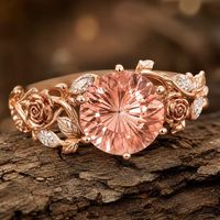 Bague Rose Personnalisée en Argent 925 Plaqué Or Vermeil, Coupe Feu d'Artifice Rose, Placage Or Épais, Bijoux Floraux, Fabricant OEM