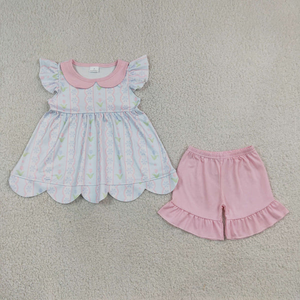 Ensemble Robe Courte à Volants et Manches Courtes à Motifs Floraux pour Bébés Filles et Enfants – Collection Été Boutique - Product Image 2