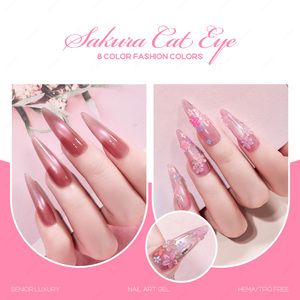 JTING New Release 8colors Sakura Cat Eye Gel Magnetic Powder Transparency Gel Nail Polish Tpo/hema Free OEM Wholesale Supplier - Product Image 6