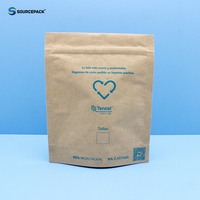 Sachet Doypack Personnalisé en Papier Kraft Écologique avec Fermeture Zip Refermable, Emballage Biodégradable pour Vêtements