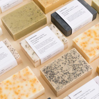 Petit emballage en verre de boîte à savon artisanale en matériau recyclé personnalisé
