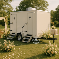 Remorque WC Portable Moderne avec Caractéristiques Personnalisées, Toilettes Mobiles 2 Cabines pour Fonctions Publiques
