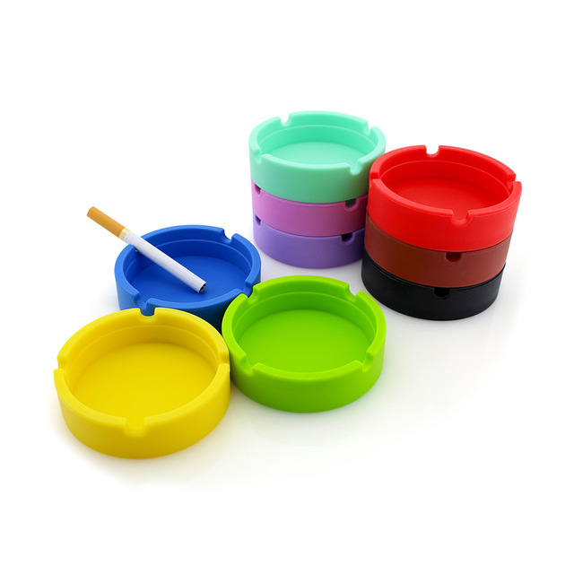 Creative Indoor Outdoor Smokeless Eco-friendly Durable Easy to Clean Food Grade Silicone Ashtray for Cigar Smoking Accessories