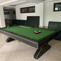 Table de billard professionnelle en ardoise de 8 pieds, personnalisée, avec pieds en V, nouveau design, cadre en bois massif, pour club et bar