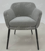 Chaise de salle à manger en tissu moderne avec pieds en acier inoxydable