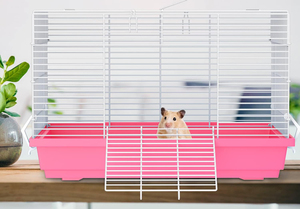 Luxury Large Portable Hamster Cage with Stainless Steel & Iron <b>Frame</b> Solid Pattern Breathable Design for Small Animals - Product Image 3