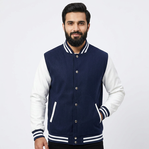 New Design Fashion Varsity Jacket for Men Custom Baseball Style Bomber <b>Coat</b> Streetwear OEM Jacket with Logo Embroidery - Product Image 1