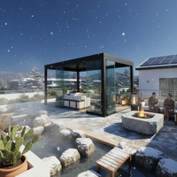 Pergola extérieure Sweet Home en aluminium imperméable avec toit rétractable motorisé à lames orientables, protection UV, télécommande, pour terrasse